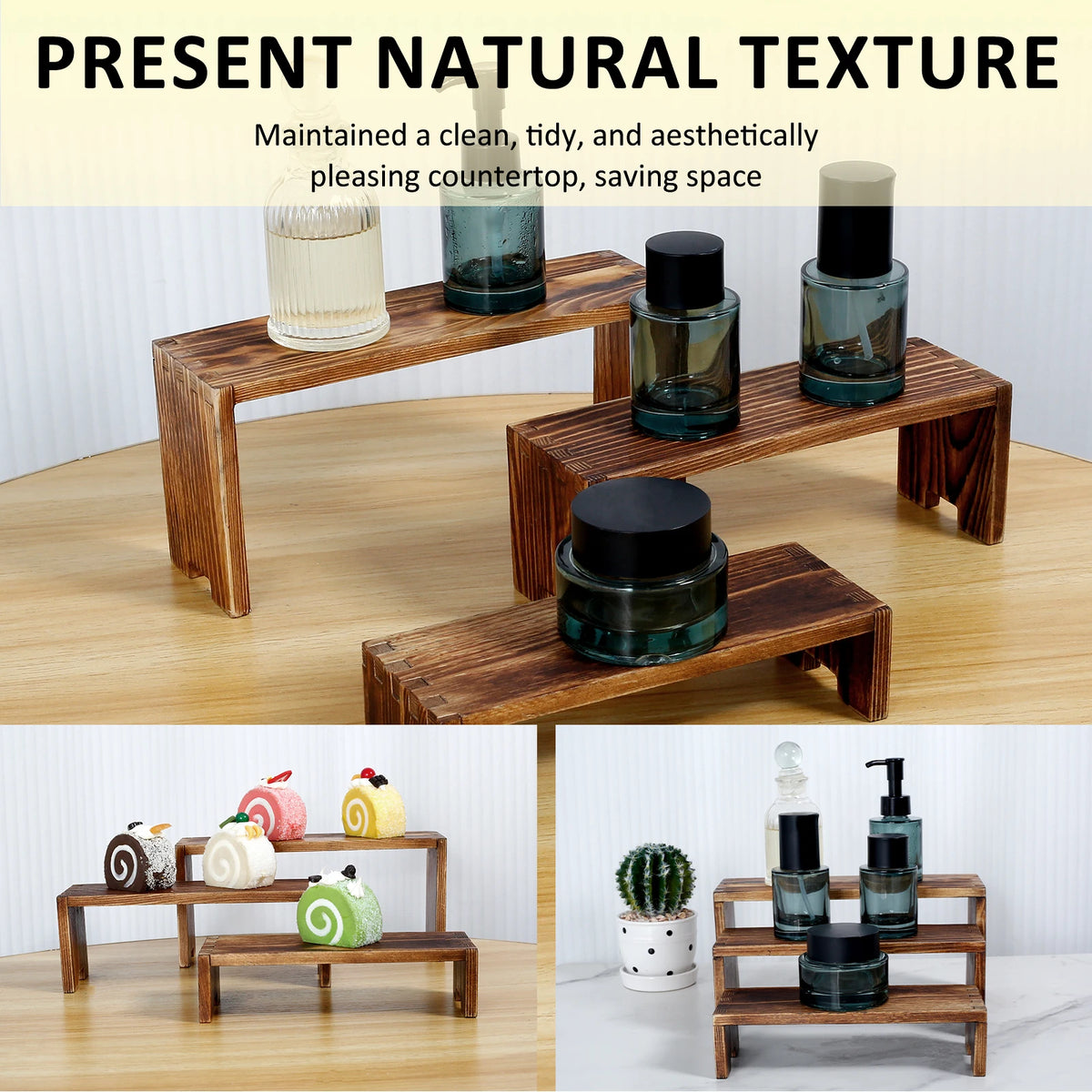 Desktara Birch Wooden Display Riser Set — Desktara Modern Desks & Workspace Accessories — view 4
