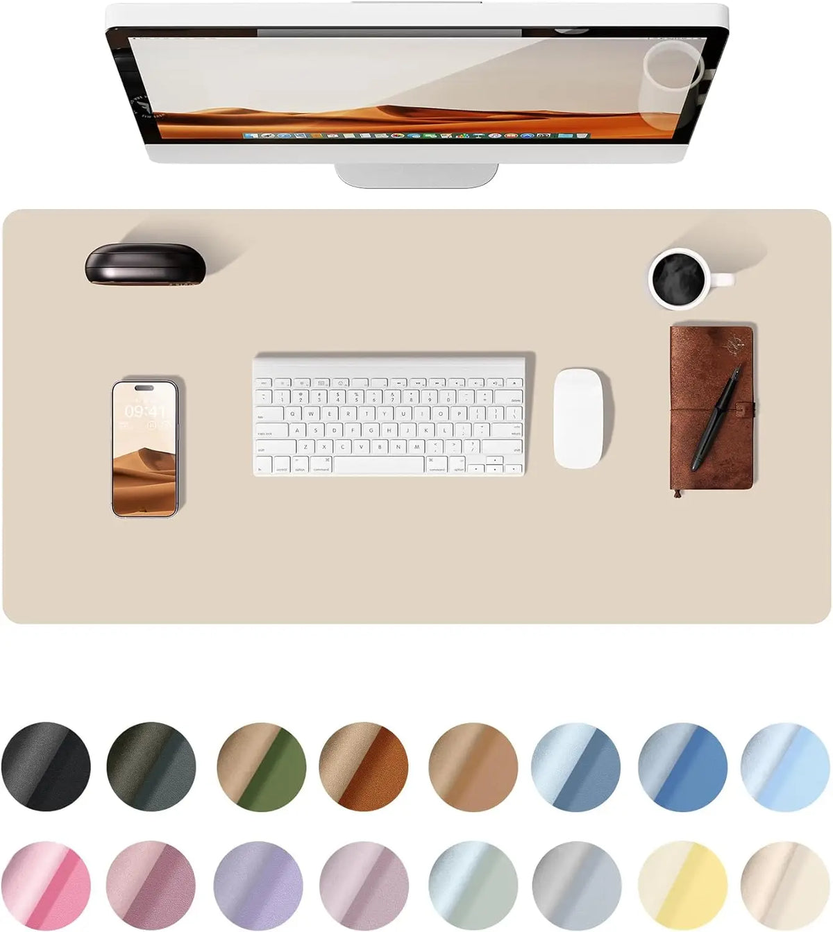 Desktara Glade Large Leather Desk Mat — Desktara Modern Desks & Workspace Accessories