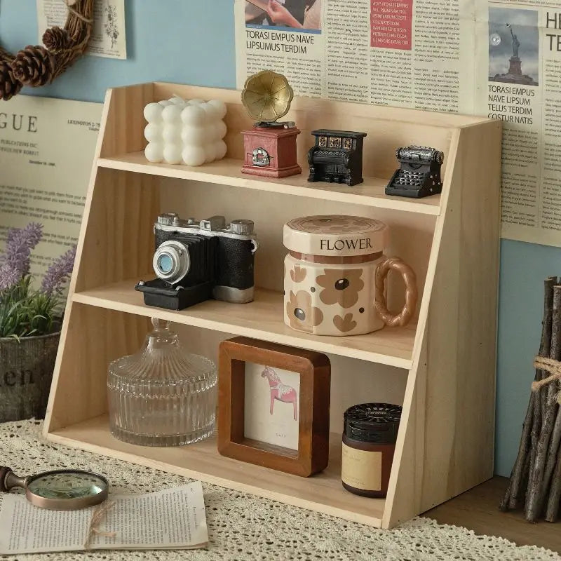 Desktara Cedar Solid Wood Desktop Storage Rack — Desktara Modern Desks & Workspace Accessories — view 3