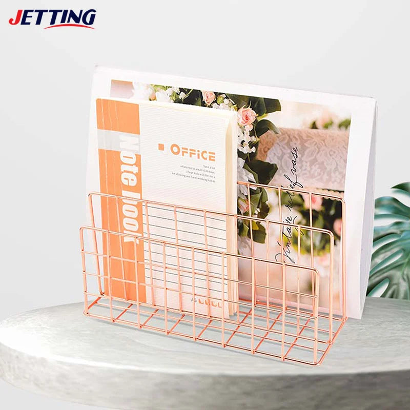 Desktara Alder 3-Layer Metal Mesh Notebook and File Rack — Desktara Modern Desks & Workspace Accessories — view 5