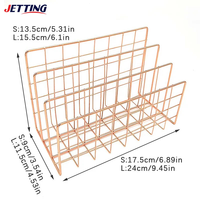 Desktara Alder 3-Layer Metal Mesh Notebook and File Rack — Desktara Modern Desks & Workspace Accessories — view 6