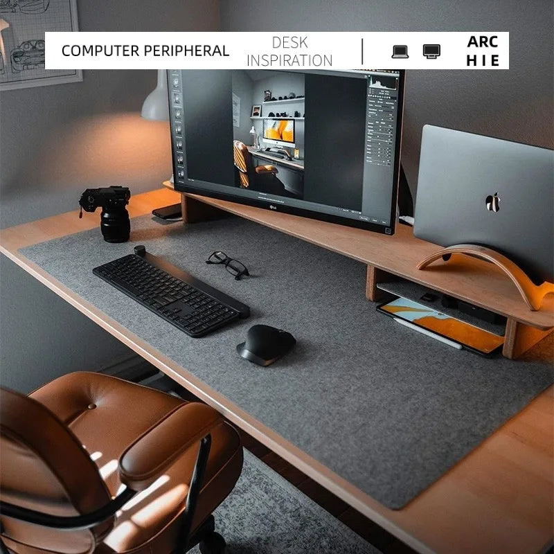 Desktara Elm Wool Felt Keyboard and Mouse Desk Pad — Desktara Modern Desks & Workspace Accessories