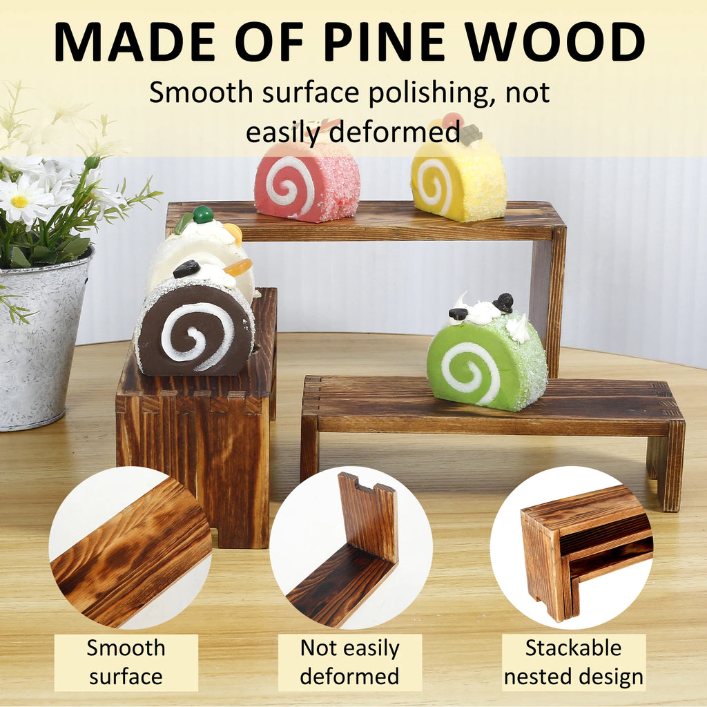 Desktara Birch Wooden Display Riser Set — Desktara Modern Desks & Workspace Accessories — view 3