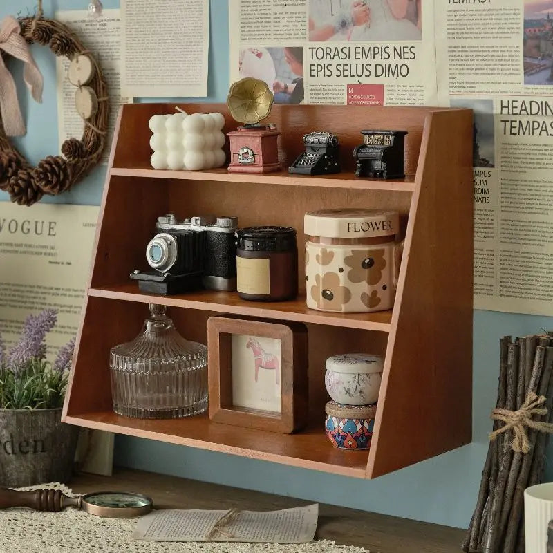 Desktara Cedar Solid Wood Desktop Storage Rack — Desktara Modern Desks & Workspace Accessories — view 2