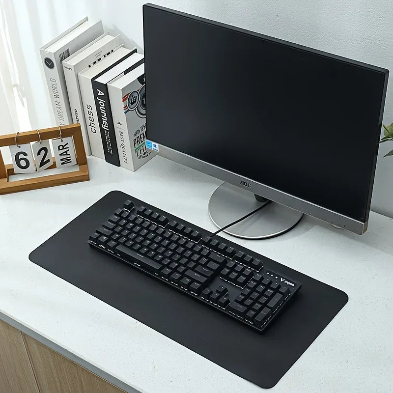 Desktara Ash PU Leather Desk Mat — Desktara Modern Desks & Workspace Accessories — view 3