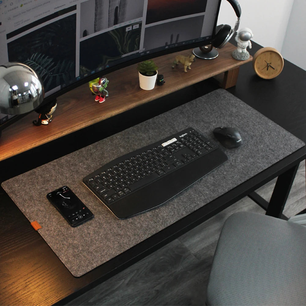 Desktara Flint Large Wool Felt Office Desk Mat — Desktara Modern Desks & Workspace Accessories