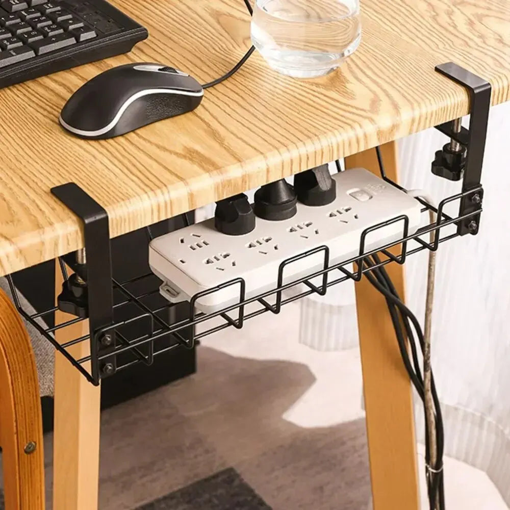 Desktara Atlas Metal Under-Desk Storage Rack — Desktara Modern Desks & Workspace Accessories