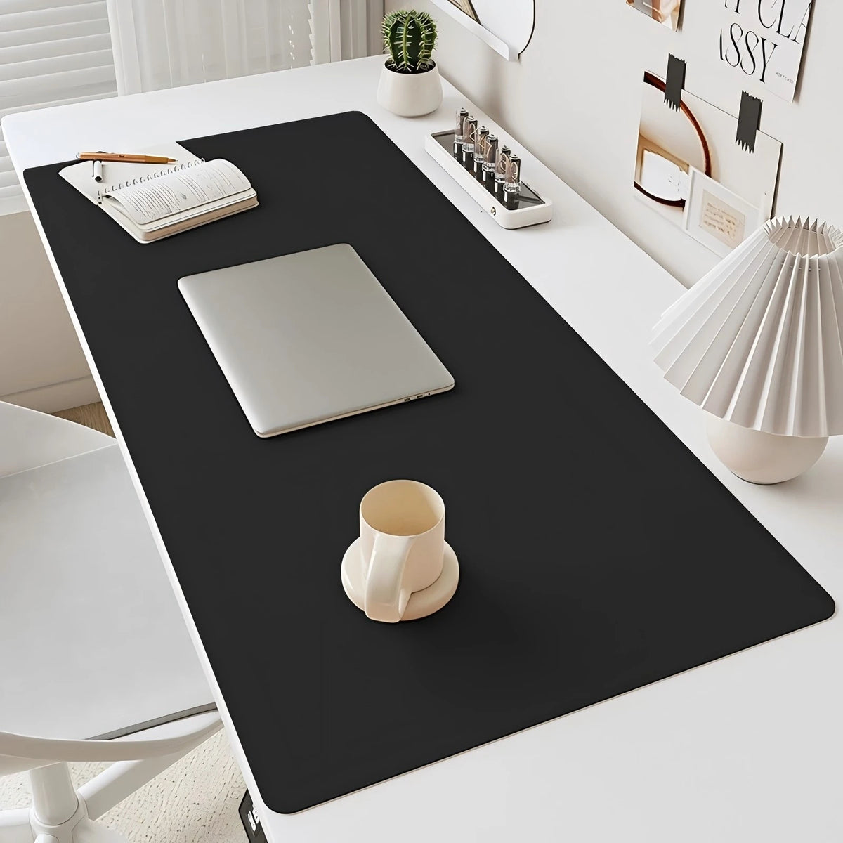 Desktara Ash PU Leather Desk Mat — Desktara Modern Desks & Workspace Accessories