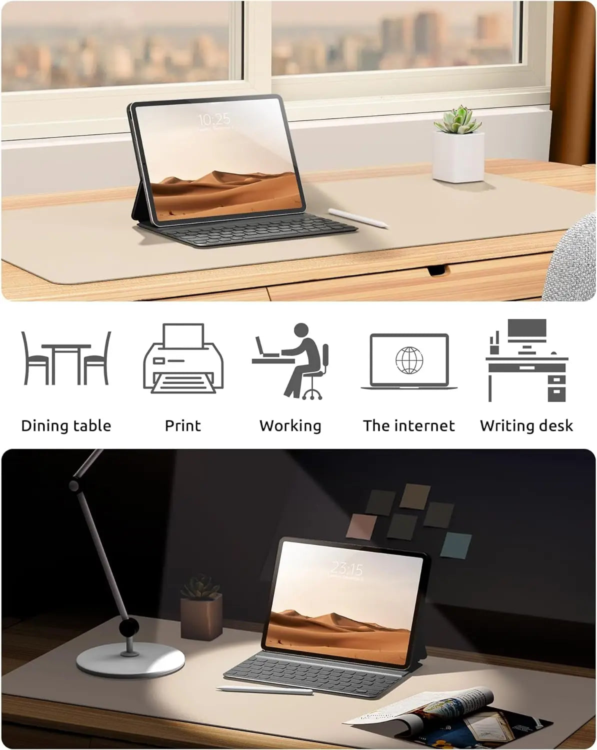 Desktara Glade Large Leather Desk Mat — Desktara Modern Desks & Workspace Accessories — view 6